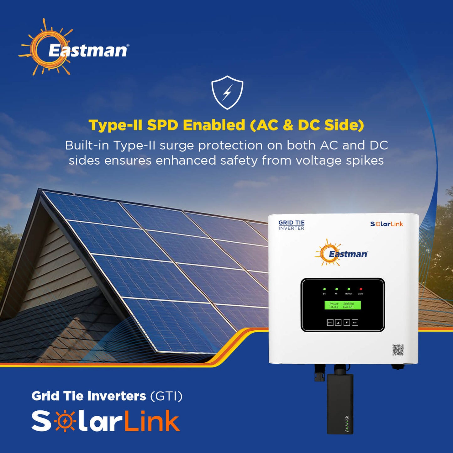 Eastman Grid Tie Inverter EGT-3.6K-1P1M 3.6Kw 1MPPT Single Phase