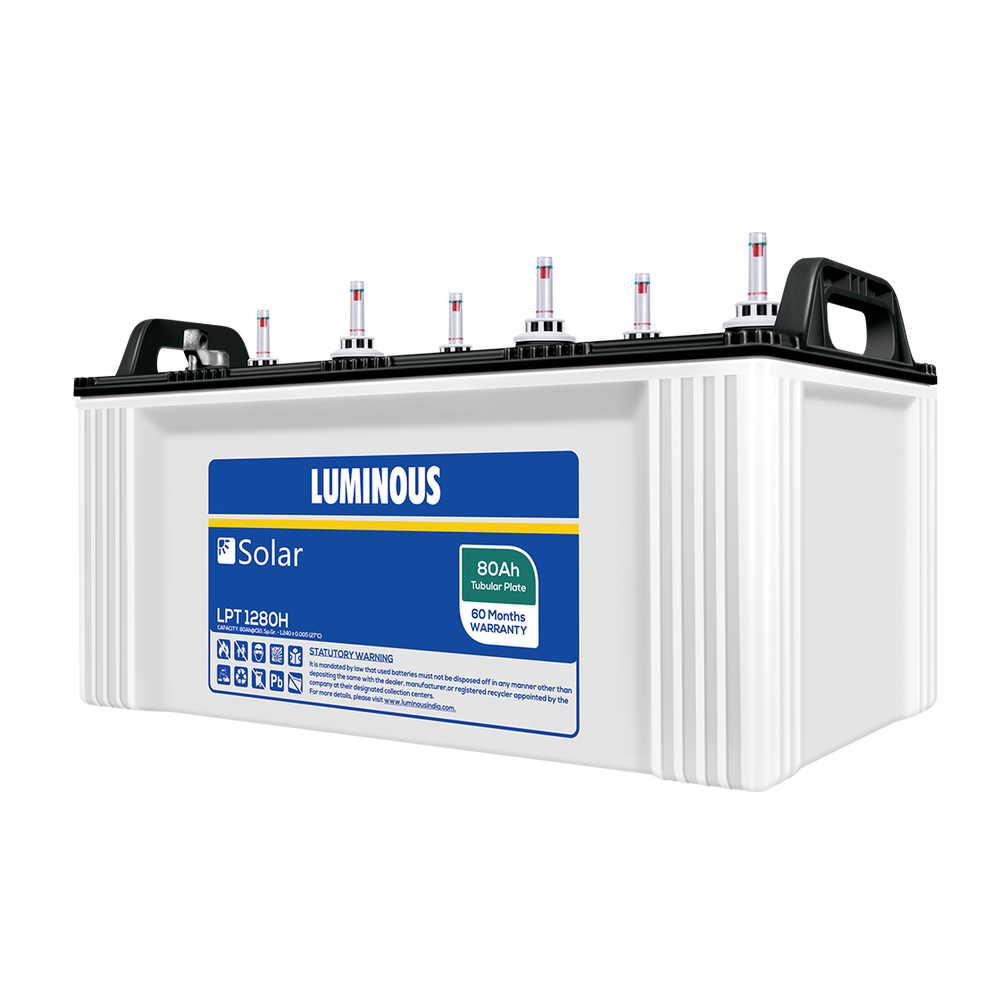 Luminous Solar Tubular Battery 80AH - LPT 1280H- Warranty: 60 Months - Solar World