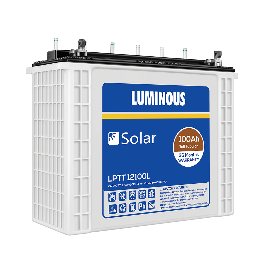 Luminous Solar Tall Tubular Battery 100AH - LPTT 12100H- Warranty: 72 Months