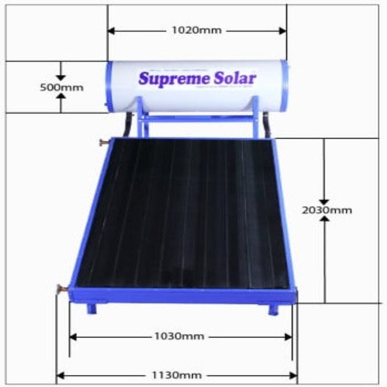 Supreme GL FPC 110 LPD (PC) - Solar Water Heater- 1 Year Guarantee - Solar World