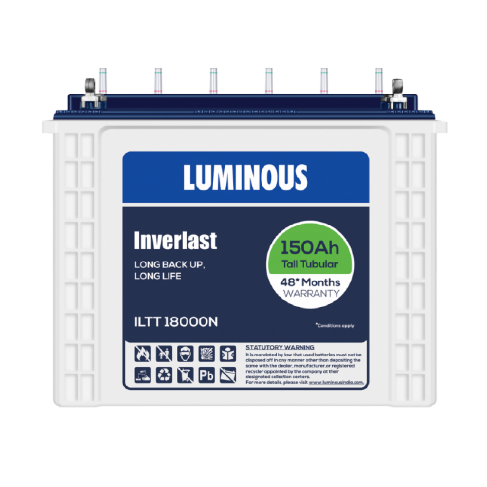 Luminous ILTT 18000N : 150Ah / 12V Warranty : 30+18 Months