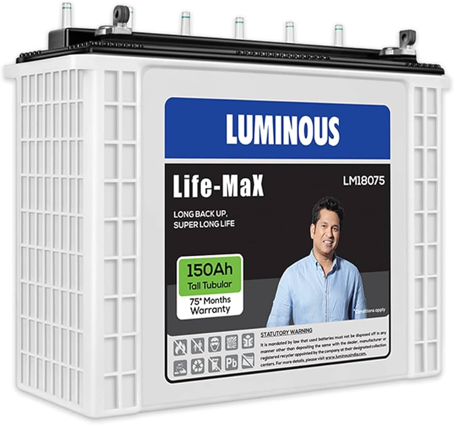 Luminous LM 18075 : 150Ah / 12V Warranty : 60+15 Months - Solar World