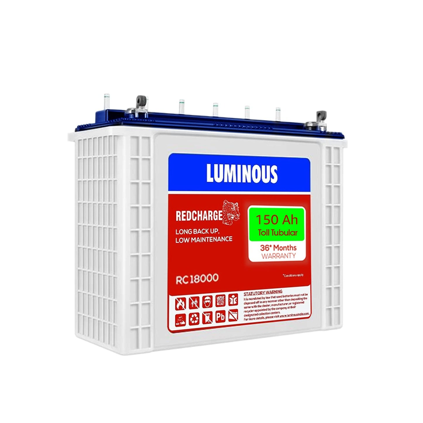 Luminous RC 18000 : 150Ah /12V Warranty : 18+18 Months