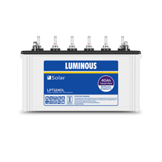 Luminous Solar Tubular Battery 40AH - LPT 1240L- Warranty: 36 Months - Solar World
