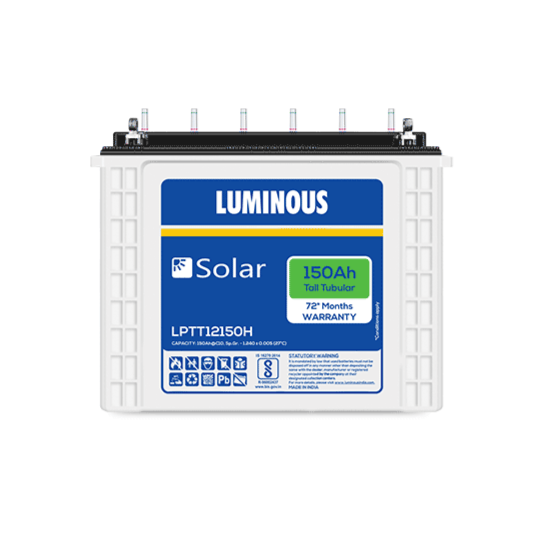 Luminous Solar Tall Tubular Battery 150AH - LPTT 12150H- Warranty: 72 Months - Solar World