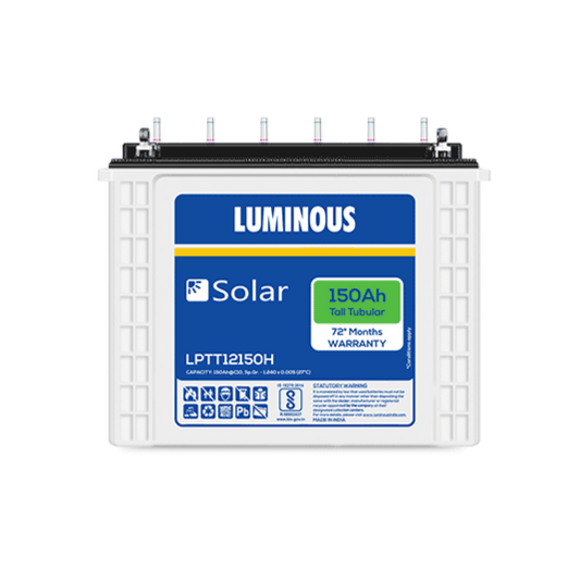 Luminous Solar Tall Tubular Battery 150AH - LPTT 12150H- Warranty: 72 Months