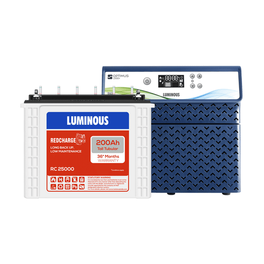 Luminous Optimus 2300/24V Inverter with RC25000-200Ah Tubular Battery