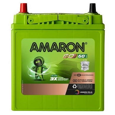 AMARON - GO – 00038B20L - 35 AH Car Battery – 60 Months Warranty
