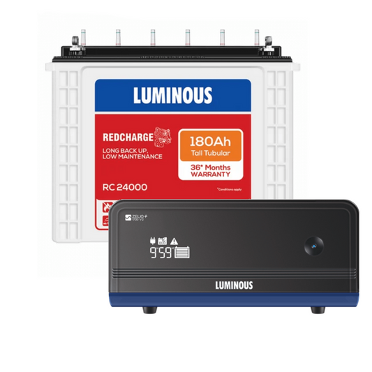 Luminous Zelio 1700/24V Inverter with RC24000-180Ah Tubular Battery