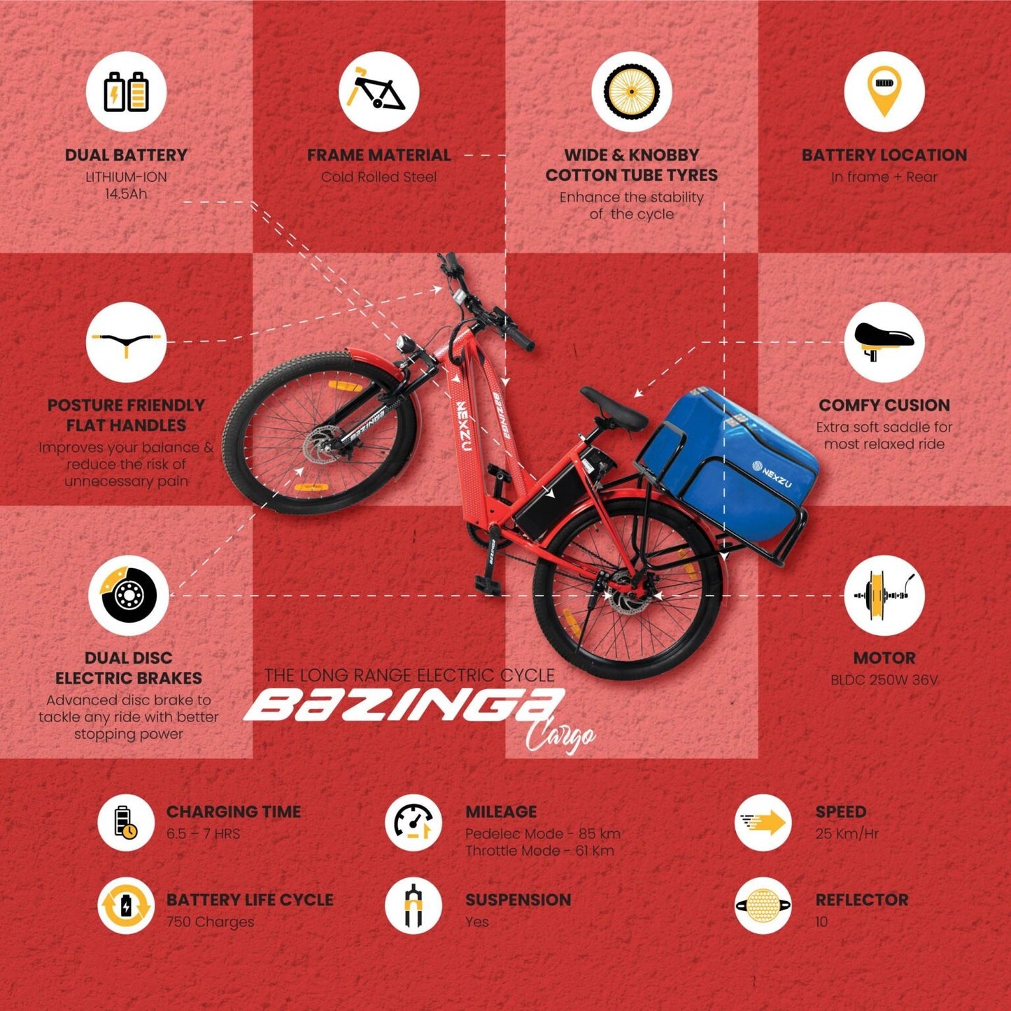 Electric Cycles Nexzu-Bazinga Cargo (14.5Ah) - Solar World