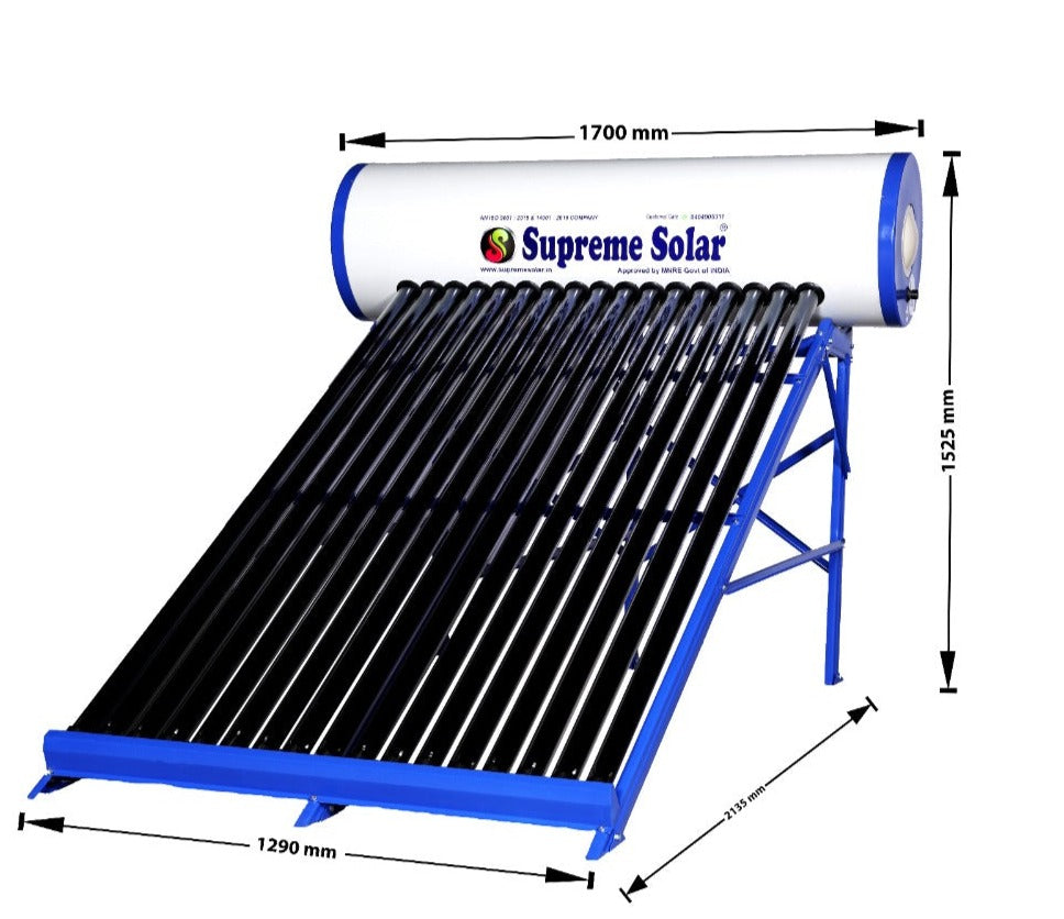 Supreme GL ETC 200 LPD (SS) - Solar Water Heater- 10 Years Guarantee - Solar World