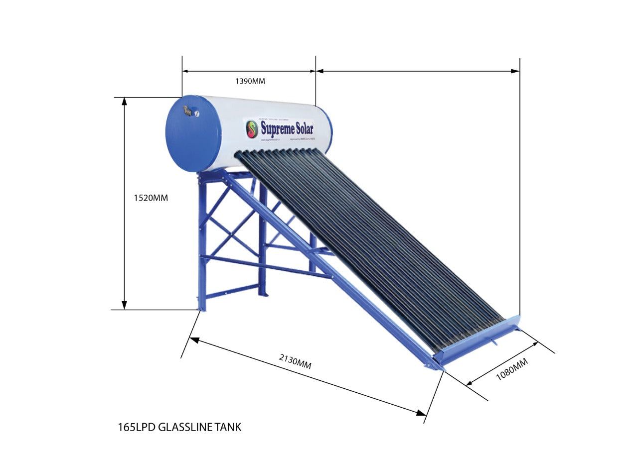 Supreme GL ETC 165 LPD (Full SS) - Solar Water Heater- 10 Years Guarantee - Solar World