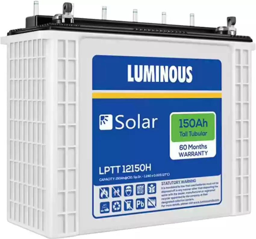 Luminous Solar Tall Tubular Battery 150AH - LPTT 12150H- Warranty: 72 Months - Solar World
