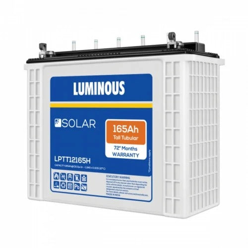 Luminous Solar Tall Tubular Battery 165AH - LPTT 12165H- Warranty: 72 Months