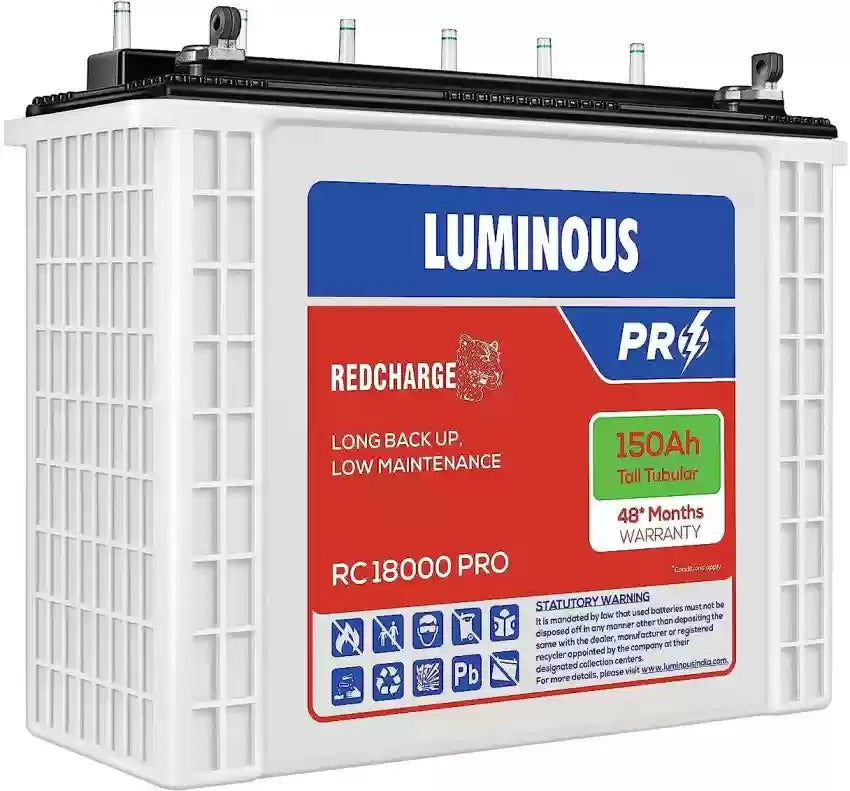 Luminous RC 18000 Pro : 150Ah/12V Warranty : 24+24 Months - Solar World