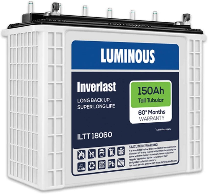 Luminous ILTT 18060: 150Ah / 12V Warranty : 36+24 Months
