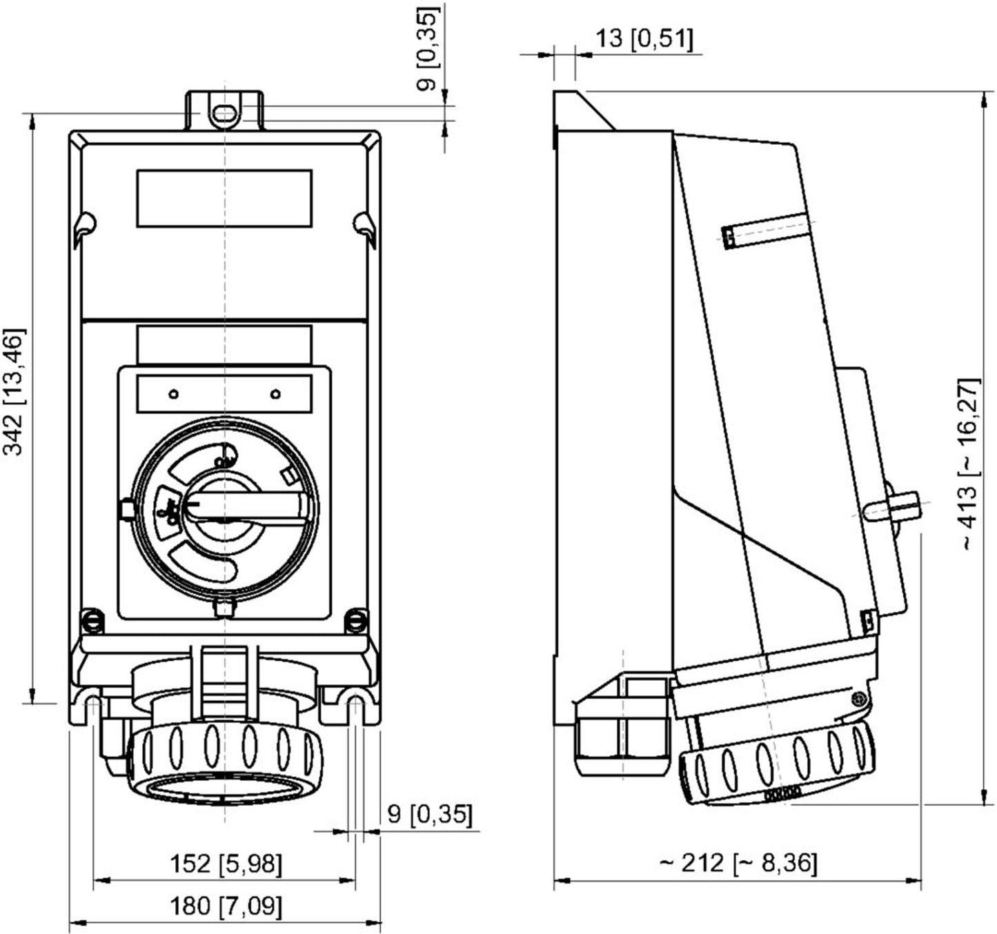 R STAHL 63 A Wall-Mounting Socket - 270908 - 8579/31-411