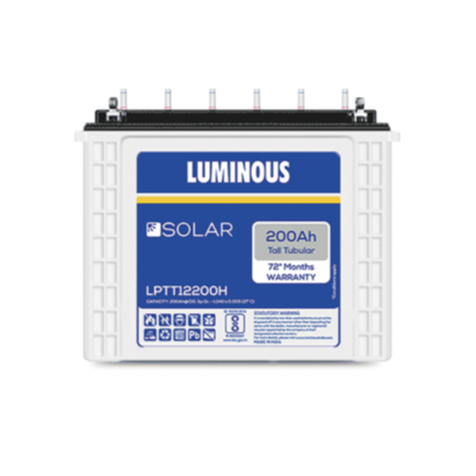Luminous Solar Tall Tubular Battery 200AH - LPTT 12200H- Warranty: 72 Months - Solar World