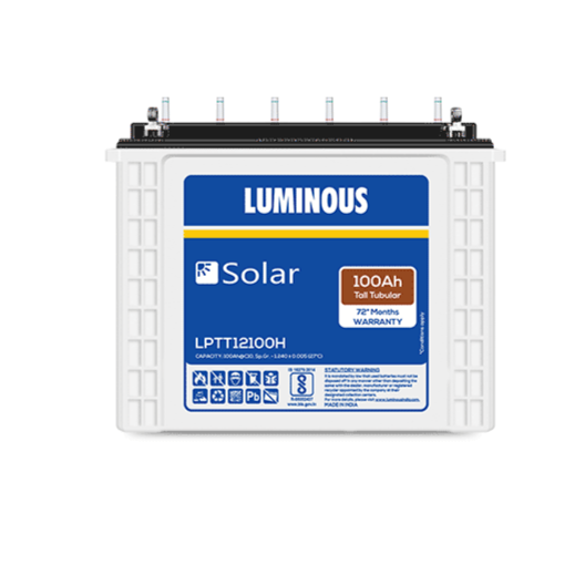 Luminous Solar Tall Tubular Battery 100AH - LPTT 12100H- Warranty: 72 Months - Solar World