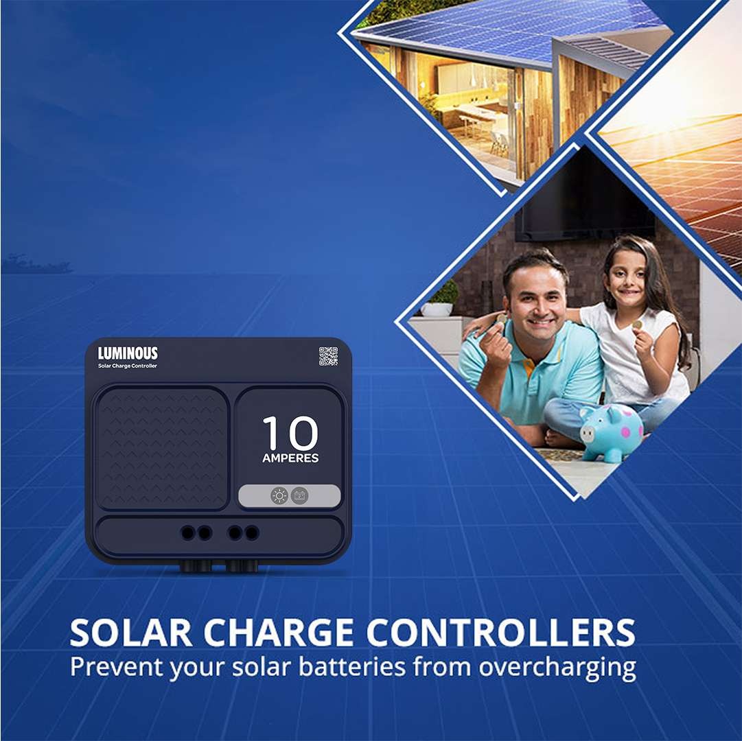 Loom Solar Panel 50 watt + Luminous 10Amps Charge Controller