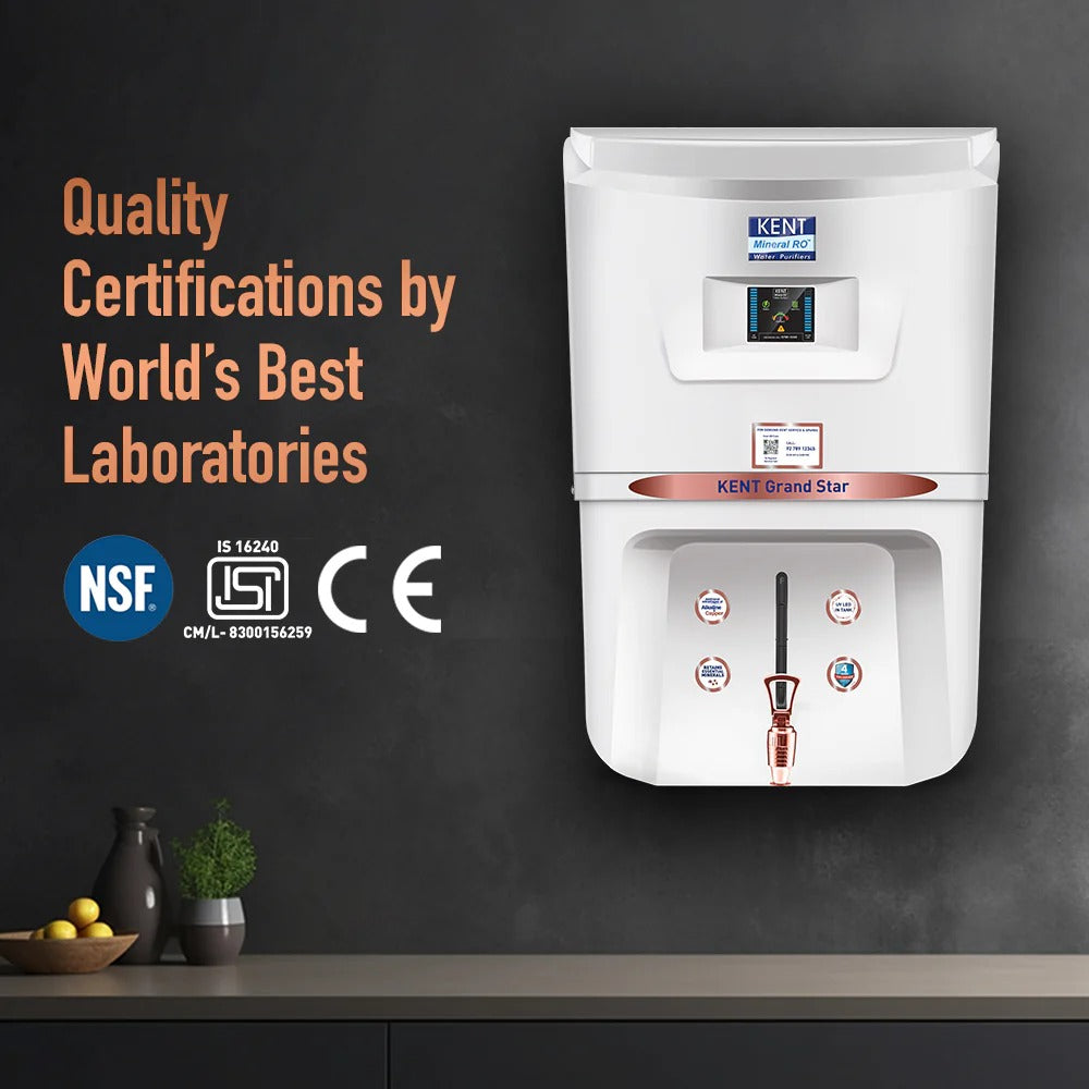 Kent Grand star ZWW MRO RO Water Purifier 9L RO+UV+COPPER+ ALKALINE +TDS Control