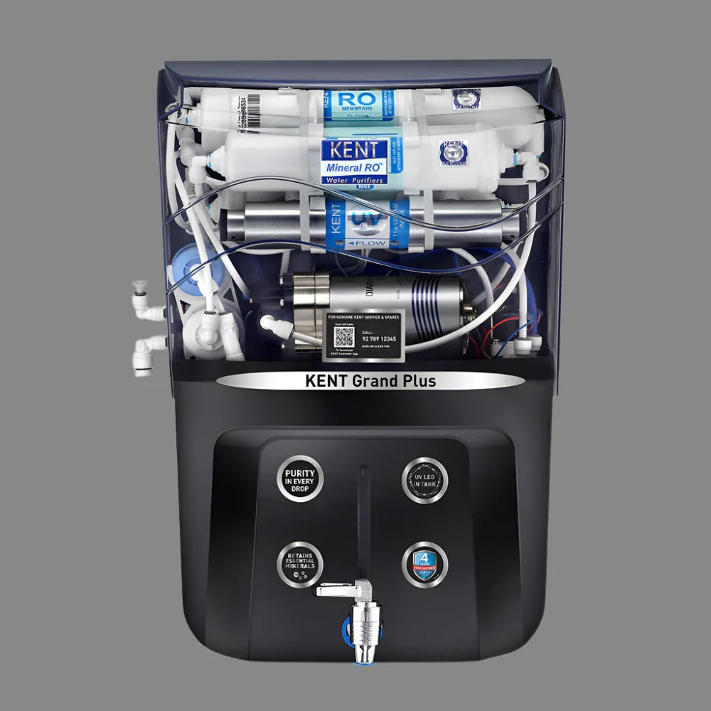Kent Grand Plus ZWW RO Water Purifier 9L RO+UV+TDS Control+UV In Tank Black