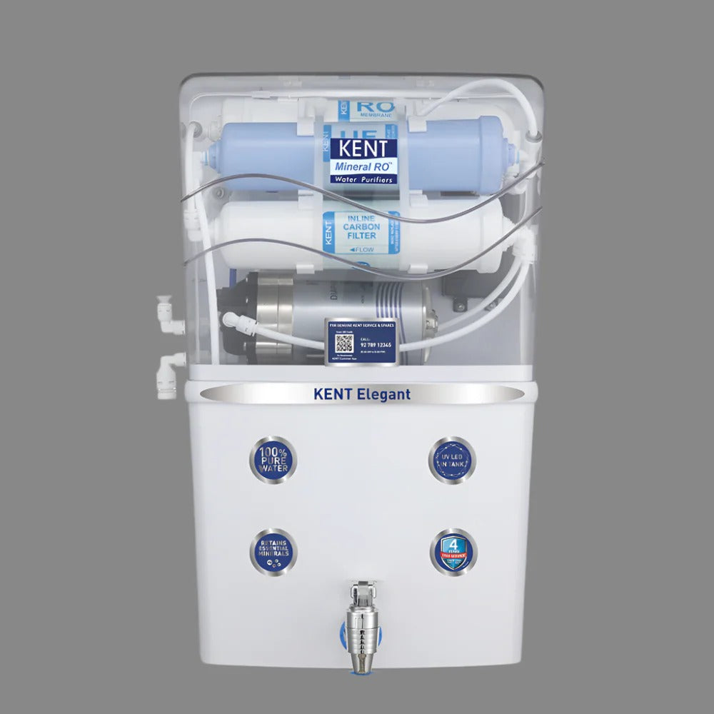 Kent Elegant RO Water Purifier 8L Tank RO+UV+TDS Control+UV LED Tank White