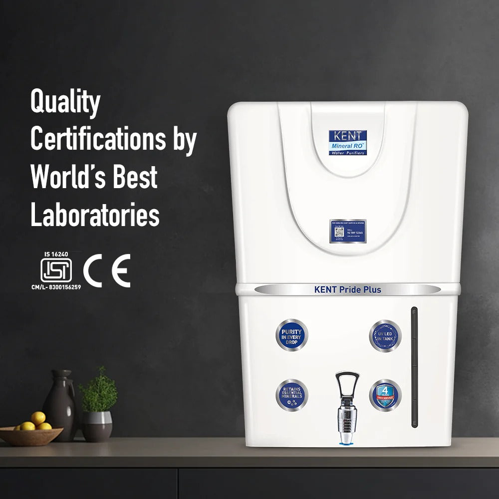 Kent Pride Plus RO Water Purifier 8L Tank RO+UV+TDS Control+UV In Tank