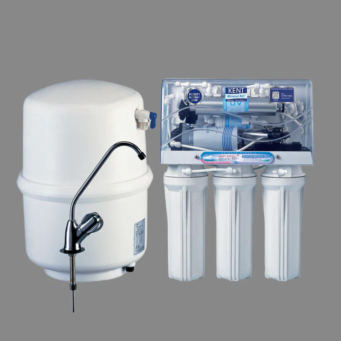 Kent Excell Plus RO Water Purifier 7L Tank RO+UV+TDS Control+UV In Tank