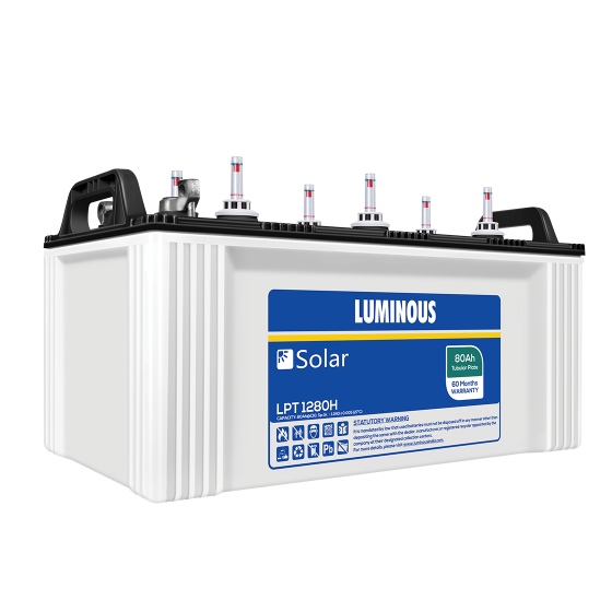 Luminous Solar Tubular Battery 80AH - LPT 1280H- Warranty: 60 Months - Solar World