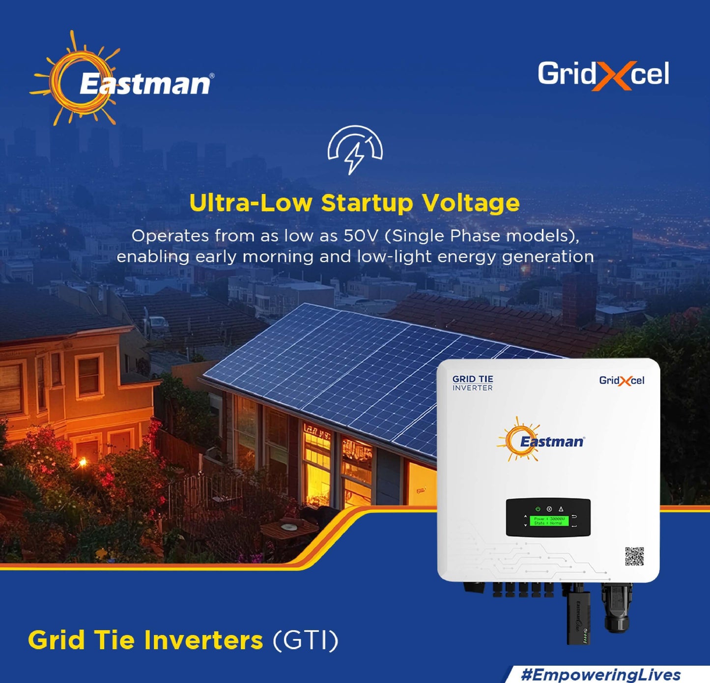 Eastman Grid Tie Inverter ES10KWT-GT 10kW 2MPPT Three Phase