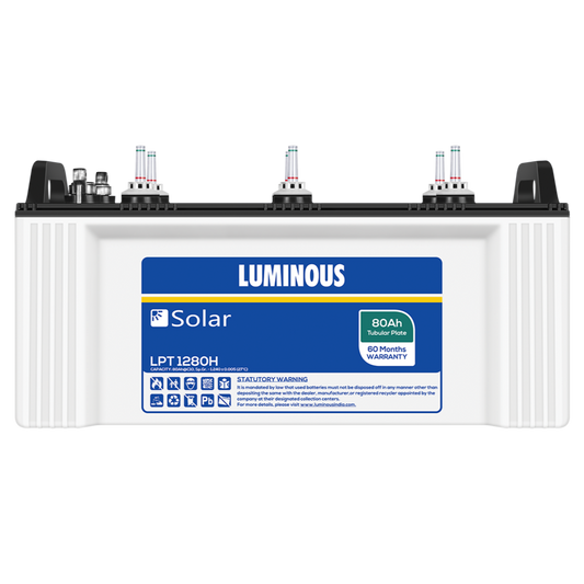 Luminous Solar Tubular Battery 80AH - LPT 1280H- Warranty: 60 Months