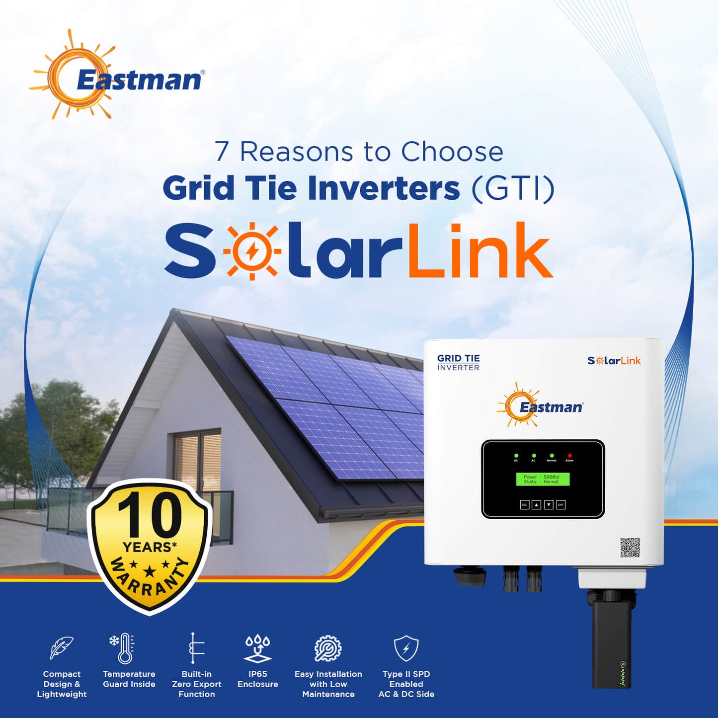 Eastman Grid Tie Inverter EGT-50K-3P4M 50Kw 4MPPT Three Phase