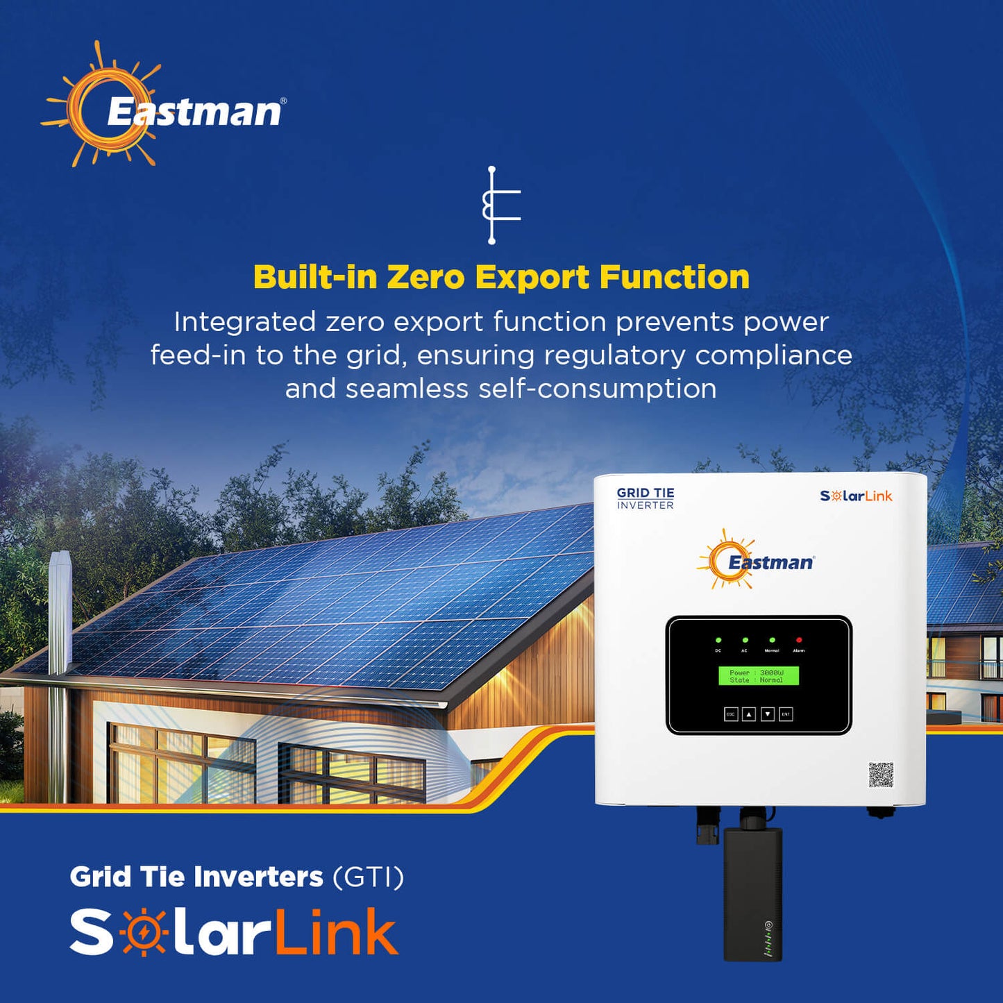Eastman Grid Tie Inverter EGT-3.6K-1P1M 3.6Kw 1MPPT Single Phase