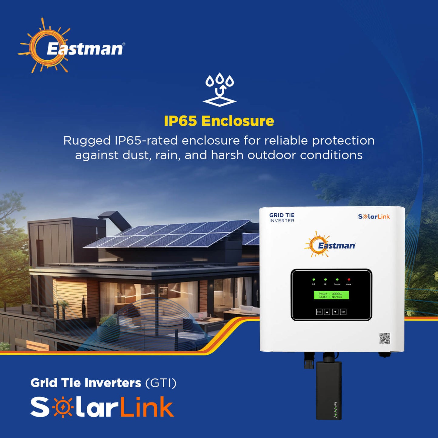 Eastman Grid Tie Inverter EGT-3.6K-1P1M 3.6Kw 1MPPT Single Phase