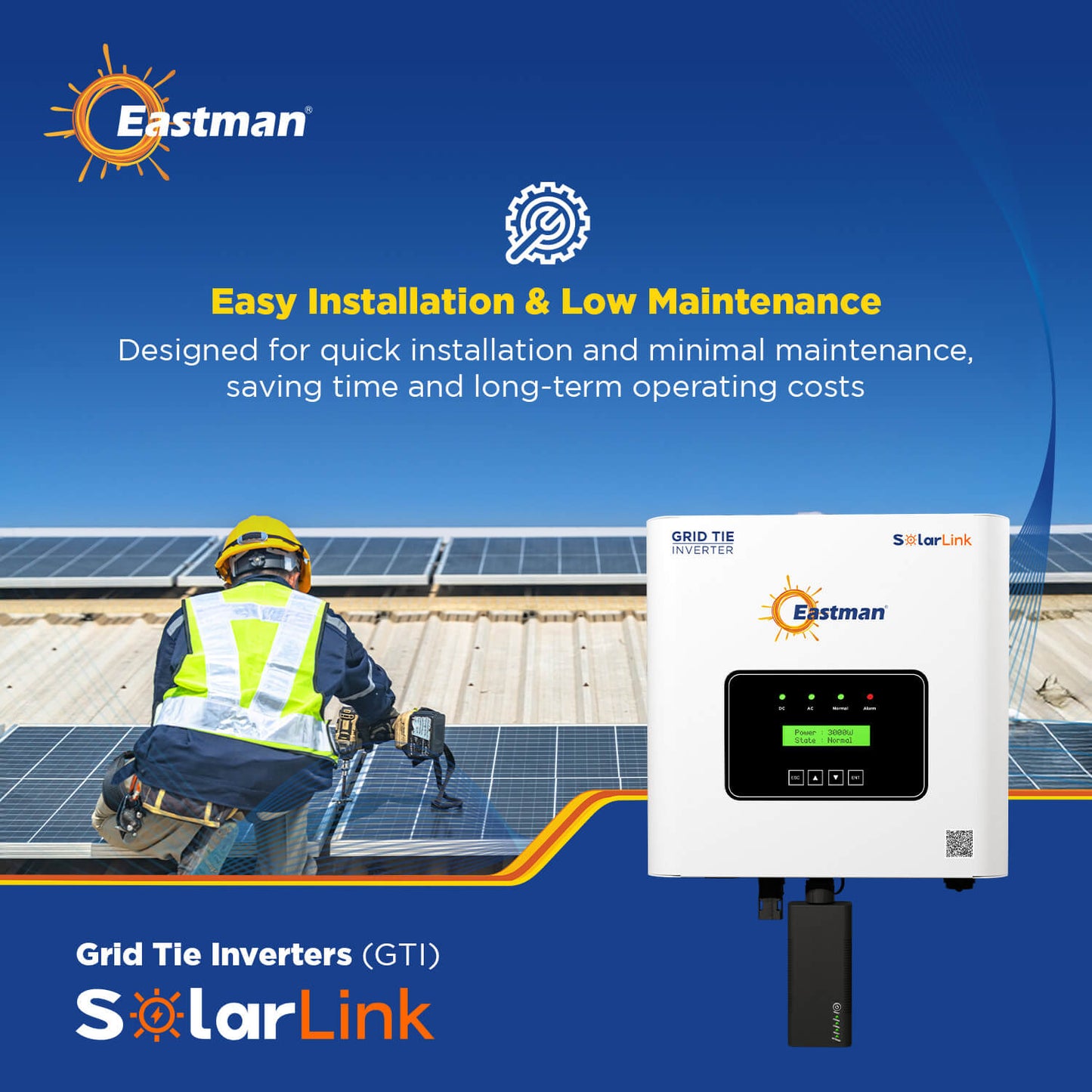 Eastman Grid Tie Inverter EGT-3.6K-1P1M 3.6Kw 1MPPT Single Phase