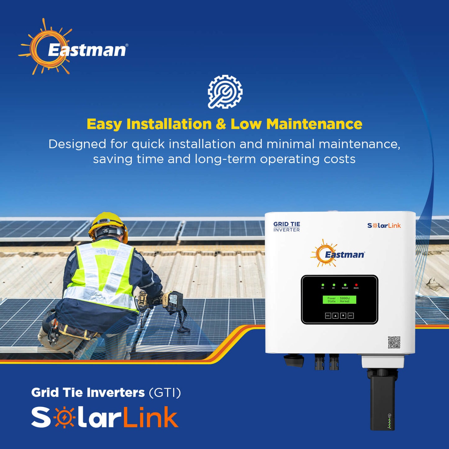 Eastman Grid Tie Inverter EGT-5K-1P1M 5Kw 1MPPT Single Phase