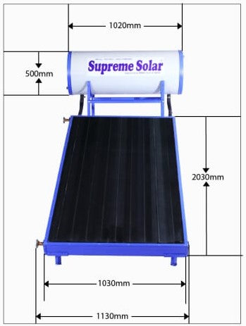 Supreme GL FPC 165 LPD (SS) - Solar Water Heater- 1 Year Guarantee - Solar World