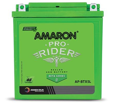 AMARON -PR-12APBTX50 – 5 AH Bike Battery – 48 Months Warranty