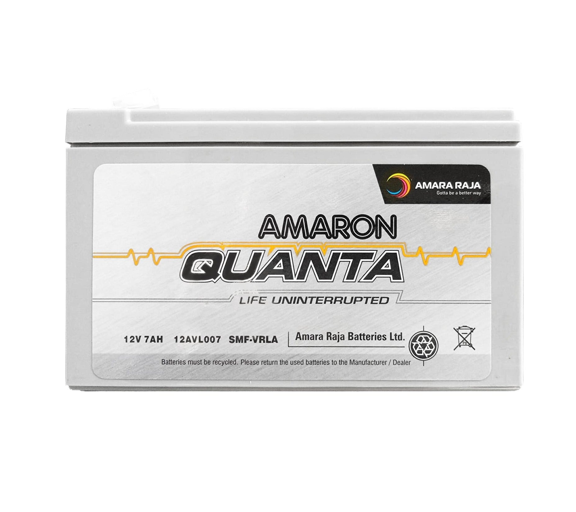 Amaron Quanta Battery-  7Ah/12V -Warranty : 12 Months - Solar World