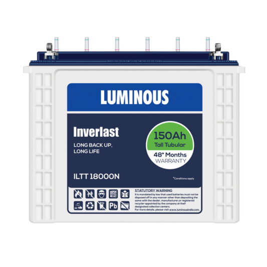 Luminous ILTT 18000N : 150Ah / 12V Warranty : 30+18 Months