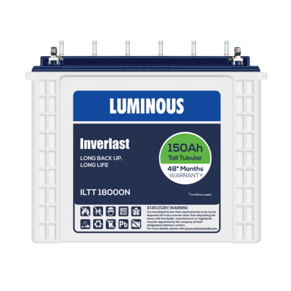 Luminous ILTT 18000N : 150Ah / 12V Warranty : 30+18 Months - Solar World