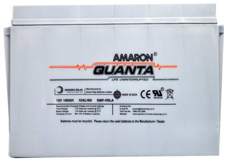 Amaron Quanta Battery-  160Ah/12V -Warranty : 24 Months - Solar World