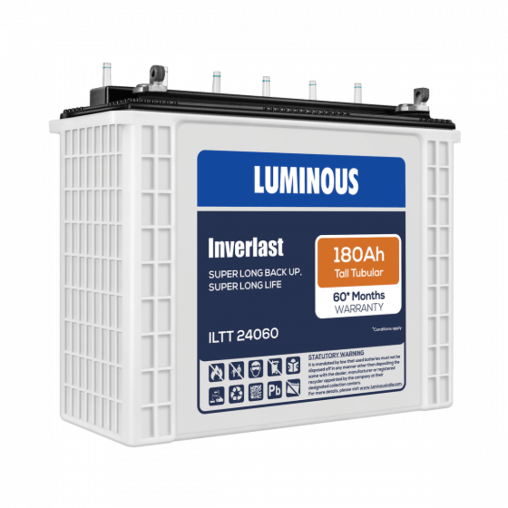 Luminous ILTT 24060 : 180Ah/12V Warranty : 36+24 Months - Solar World