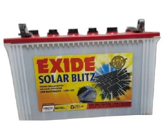 Exide Solar Blitz 75AH Battery 6SBZ75L - 60 Months Warranty - Solar World