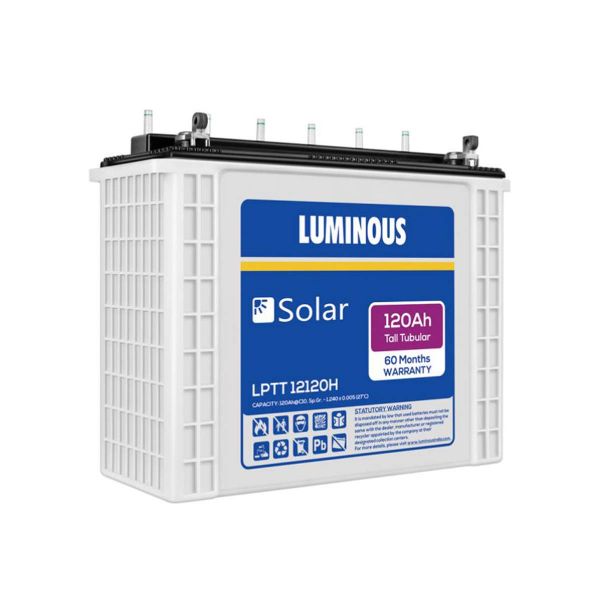 Luminous Solar Tall Tubular Battery 120AH - LPTT 12120H- Warranty: 72 Months - Solar World