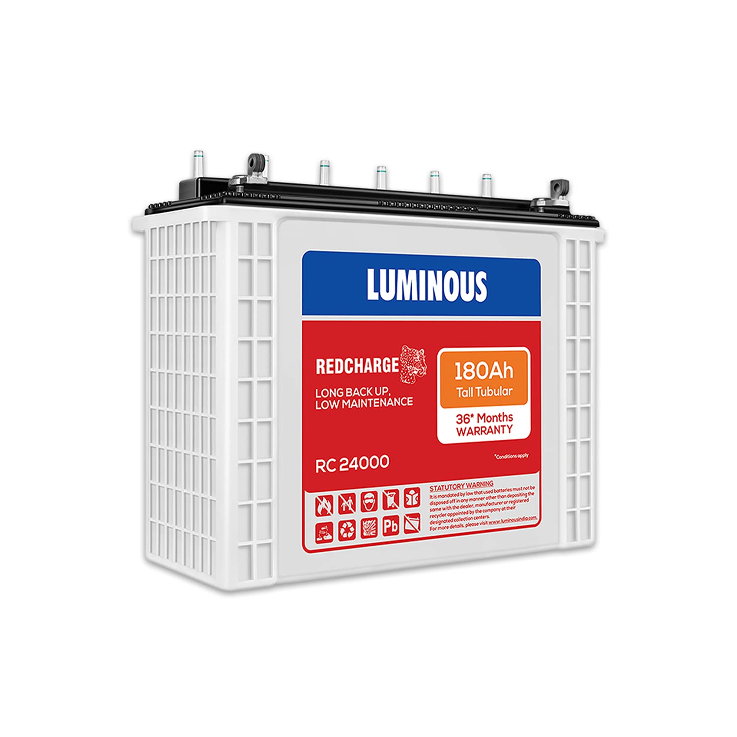 Luminous RC 24000 : 180Ah 12V Warranty : 18+18 Months - Solar World