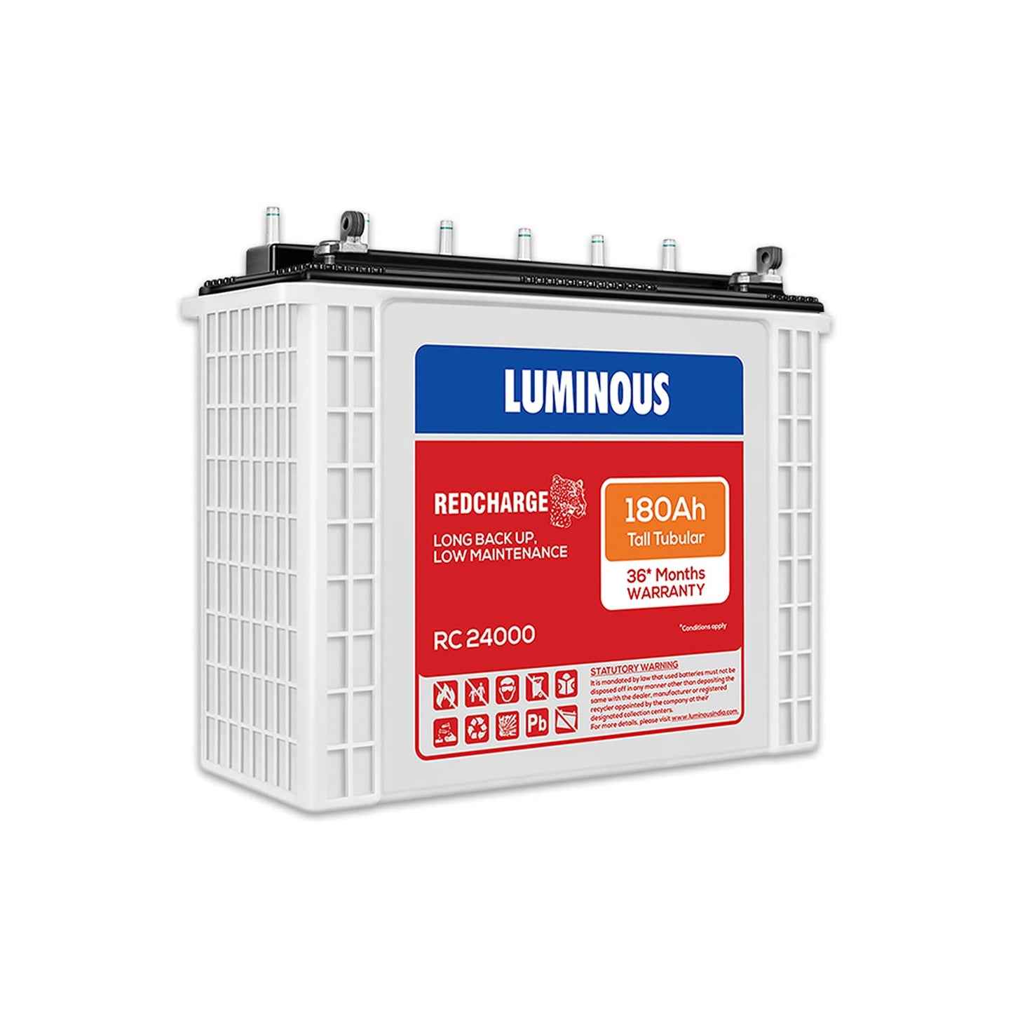 Luminous Eco Volt Neo 1550/12V Inverter with RC24000-180Ah Tubular Battery - Solar World