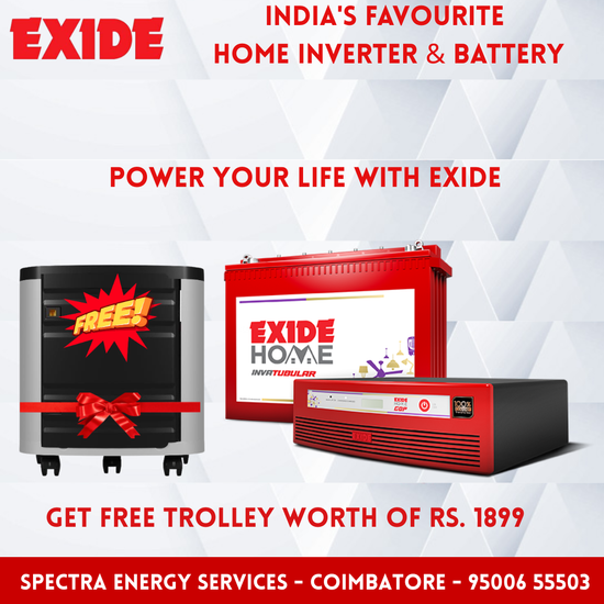 Exide Star 2550VA 24Volt Inverter with Exide Invahomz IMTT 2200 220Ah ...