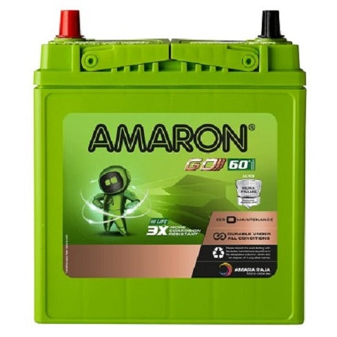 AMARON - GO – 0BH38B20R - 35 AH Car Battery – 60 Months Warranty
